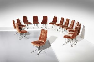 OSVALDO BORSANI (1911-1985) & EUGENIO GERLI (n. 1923) - attribuito. Quattrodici sedie