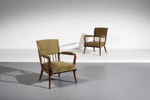 BUFFA PAOLO (1903 - 1970) - attribuito. Coppia di poltrone