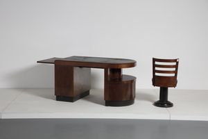 ZAVANELLA  RENZO (1900 - 1988) : Scrivania con sedia  - Asta Asta 371 | DESIGN E ARTI DECORATIVE DEL NOVECENTO Online - Associazione Nazionale - Case d'Asta italiane