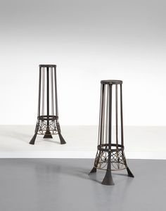 MANIFATTURA ITALIANA - Coppia di sellette Art Nuveau