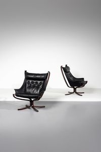 RESSEL SIGURD (1920 - 2010) - Coppia di poltrone Falcon per Vatne Mobler