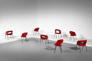 RINALDI GASTONE (1920 - 2006) - Otto poltroncine P34  per Rima