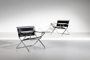 BREUER MARCEL LAJOS (1902 - 1981) : Coppia di poltrone pieghevoli N. B4  - Asta Asta 371 | DESIGN E ARTI DECORATIVE DEL NOVECENTO Online - Associazione Nazionale - Case d'Asta italiane