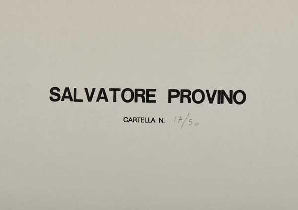 PROVINO SALVATORE (n. 1943) : Cartella composta da n. 3 grafiche.  - Asta Asta 372 | ARTE MODERNA E CONTEMPORANEA Virtuale - Associazione Nazionale - Case d'Asta italiane