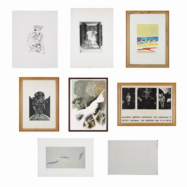 AUTORE NON IDENTIFICATO : Lotto composto da n.7 fogli.  - Asta Asta 372 | ARTE MODERNA E CONTEMPORANEA Virtuale - Associazione Nazionale - Case d'Asta italiane