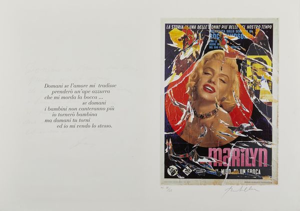 ROTELLA MIMMO (1918 - 2006) : Marilyn, il mito di un'epoca.  - Asta Asta 372 | ARTE MODERNA E CONTEMPORANEA Virtuale - Associazione Nazionale - Case d'Asta italiane