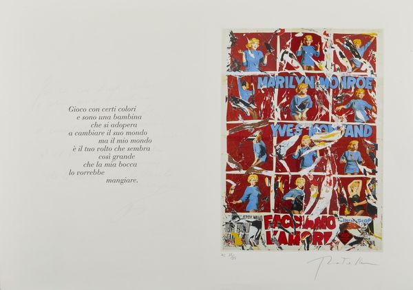 ROTELLA MIMMO (1918 - 2006) : Facciamo l'amore.  - Asta Asta 372 | ARTE MODERNA E CONTEMPORANEA Virtuale - Associazione Nazionale - Case d'Asta italiane