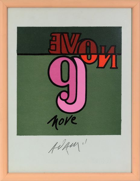 ADAMI VALERIO (n. 1935) : Dalla serie I Numeri: 9.  - Asta Asta 372 | ARTE MODERNA E CONTEMPORANEA Virtuale - Associazione Nazionale - Case d'Asta italiane