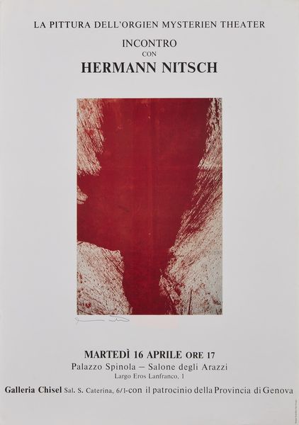 NITSCH HERMANN (1938 - 2022) : La pittura dell' Orgien Mysterien Theater.  - Asta Asta 372 | ARTE MODERNA E CONTEMPORANEA Virtuale - Associazione Nazionale - Case d'Asta italiane