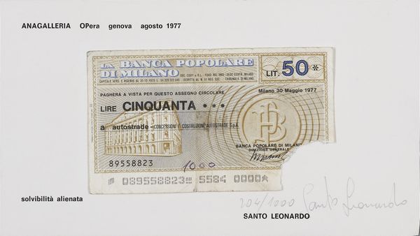 SANTO LEONARDO (n. 1949) : Lotto composto da n.2 fogli.  - Asta Asta 372 | ARTE MODERNA E CONTEMPORANEA Virtuale - Associazione Nazionale - Case d'Asta italiane
