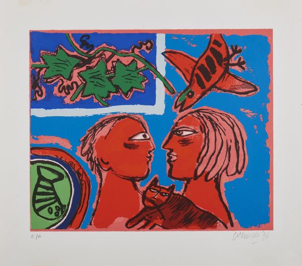 CORNEILLE (1922 - 2010) : Faccia a faccia.  - Asta Asta 372 | ARTE MODERNA E CONTEMPORANEA Virtuale - Associazione Nazionale - Case d'Asta italiane