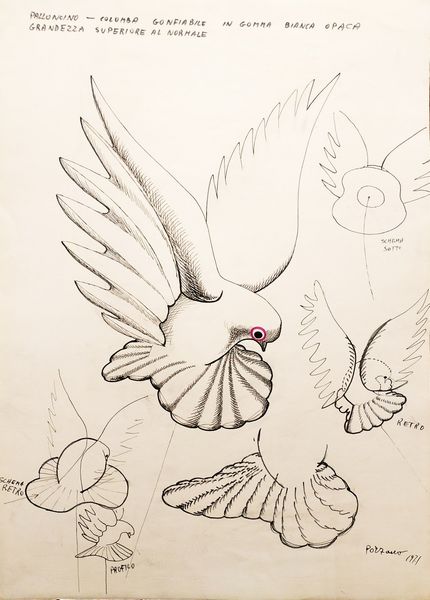 PORZANO GIACOMO (1925 - 2006) : Palloncino. Colomba gonfiabile in gomma bianca opaca. Grandezza superiore al normale.  - Asta Asta 372 | ARTE MODERNA E CONTEMPORANEA Virtuale - Associazione Nazionale - Case d'Asta italiane