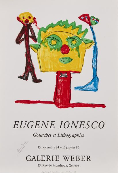 IONESCO EUGENE  (1909 - 1994) : Eugene Ionesco - Gouaches et Lithographies.  - Asta Asta 372 | ARTE MODERNA E CONTEMPORANEA Virtuale - Associazione Nazionale - Case d'Asta italiane