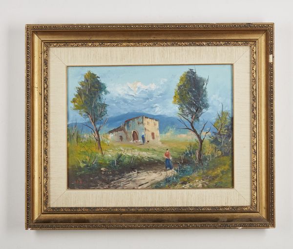 AUTORE NON IDENTIFICATO : Paesaggio con figura.  - Asta Asta 372 | ARTE MODERNA E CONTEMPORANEA Virtuale - Associazione Nazionale - Case d'Asta italiane