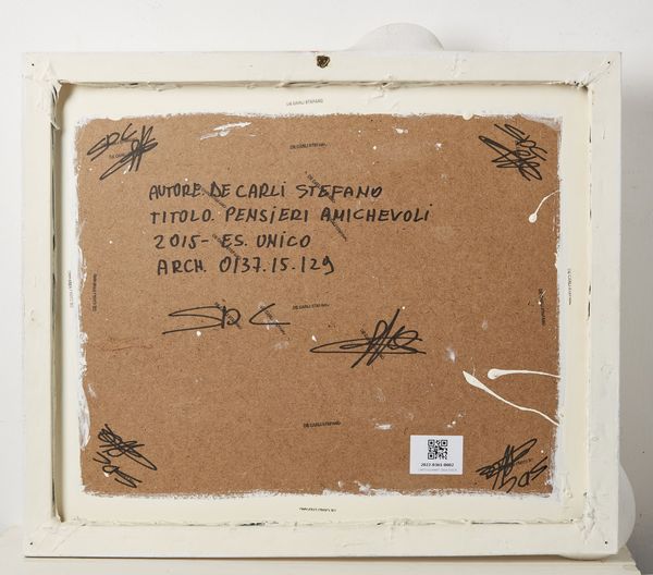 DE CARLI STEFANO (n. 1963) : Pensieri amichevoli.  - Asta Asta 372 | ARTE MODERNA E CONTEMPORANEA Virtuale - Associazione Nazionale - Case d'Asta italiane