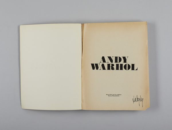 WARHOL ANDY (1928 - 1987) : (ATT.TO).Andy Warhol, Moderna Museet Stockholm Catalogue.  - Asta Asta 372 | ARTE MODERNA E CONTEMPORANEA Virtuale - Associazione Nazionale - Case d'Asta italiane