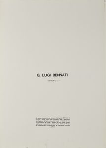 BENNATI LUIGI (n. 1929) : Cartella composta da n. 3 fogli.  - Asta Asta 372 | ARTE MODERNA E CONTEMPORANEA Virtuale - Associazione Nazionale - Case d'Asta italiane