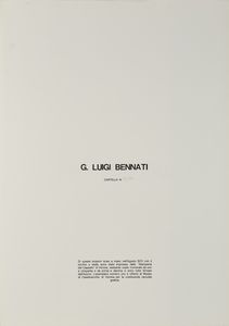 BENNATI LUIGI (n. 1929) : Cartella composta da n.3 fogli.  - Asta Asta 372 | ARTE MODERNA E CONTEMPORANEA Virtuale - Associazione Nazionale - Case d'Asta italiane