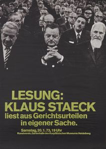 STAECK KLAUS  (n. 1938) - Lesung: KlausStaeck liest aus Gerichtsurteilen in eigener Sache.