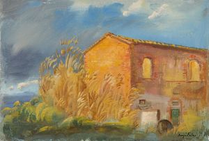 FALAI LUIGI (n. 1941) - Casolare al tramonto. Toscana.