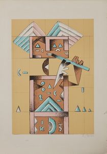 KODRA IBRAHIM (1918 - 2006) : Lotto composto da n. 2 fogli.  - Asta Asta 372 | ARTE MODERNA E CONTEMPORANEA Virtuale - Associazione Nazionale - Case d'Asta italiane