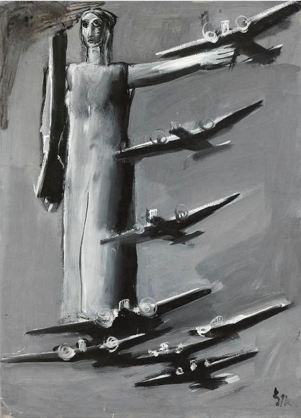 Mario Sironi : Bozzetto per illustrazione  - Asta Arte Moderna e Contemporanea - Associazione Nazionale - Case d'Asta italiane