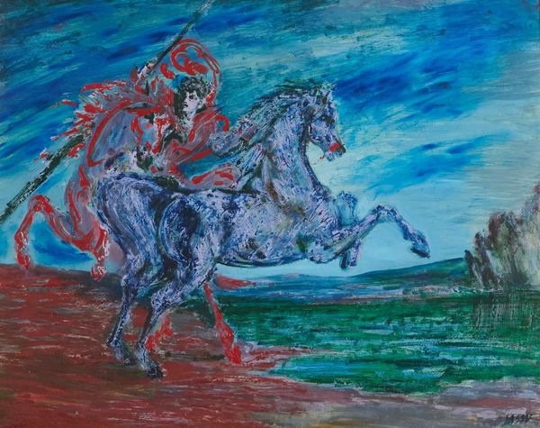 ALIGI SASSU : Cavaliere al tramonto  - Asta Arte Moderna e Contemporanea - Associazione Nazionale - Case d'Asta italiane