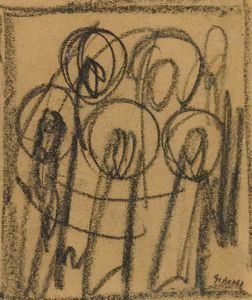 Mario Sironi - Studio per illustrazione de 'Le Laude' di Jacopone da Todi