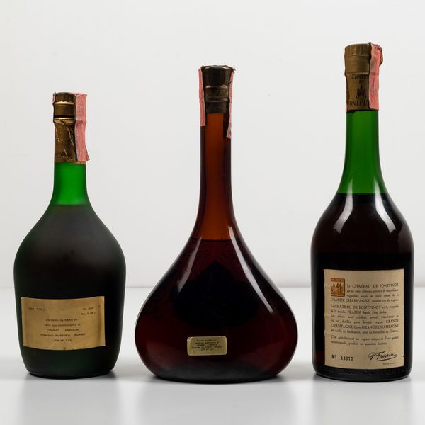 Chateau de Fontpinot, Cognac Grande Champagne<BR>A. C. Meukow, Cognac Grande Champagne V.R.X.O. Premier Cru<BR>Reau Freres, Cognac Grande Fine Champagne Napoleon  - Asta Spirito del tempo  - Associazione Nazionale - Case d'Asta italiane