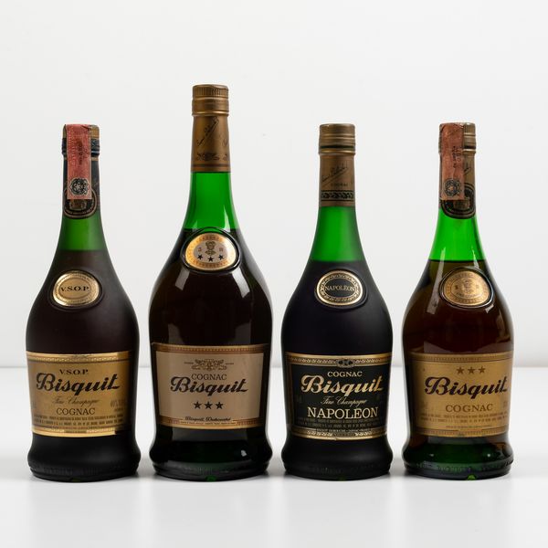 Bisquit, Cognac V.S.O.P.<BR>Bisquit, Cognac Napoleon<BR>Bisquit, Cognac Tre Stelle<BR>  - Asta Spirito del tempo  - Associazione Nazionale - Case d'Asta italiane