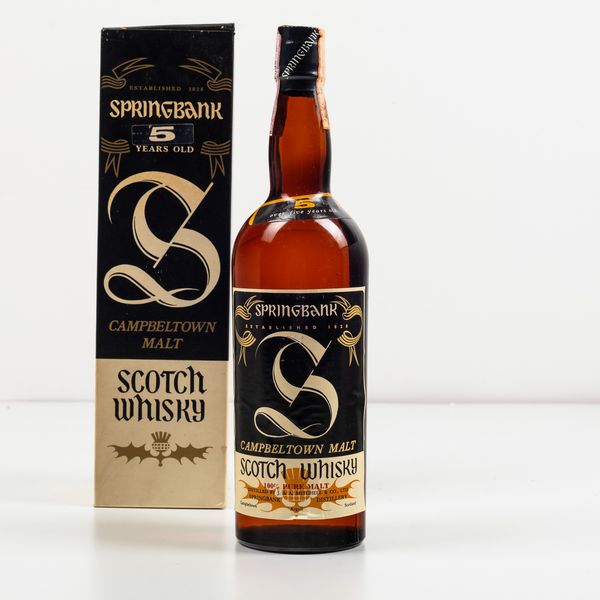 J. & A. Mitchell & Co. Ltd., Springbank Campbeltown Malt Scotch Whisky over 5 years old  - Asta Spirito del tempo  - Associazione Nazionale - Case d'Asta italiane