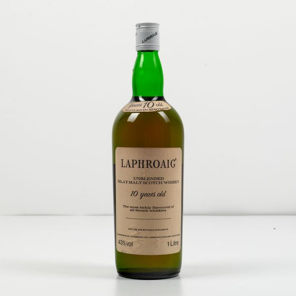 Laphroaig, Unblended Islay Malt Scotch Whisky 10 years old  - Asta Spirito del tempo  - Associazione Nazionale - Case d'Asta italiane