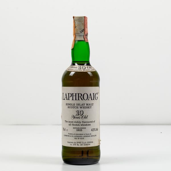 Laphroaig, Single Islay Malt Scotch Whisky 10 years old  - Asta Spirito del tempo  - Associazione Nazionale - Case d'Asta italiane