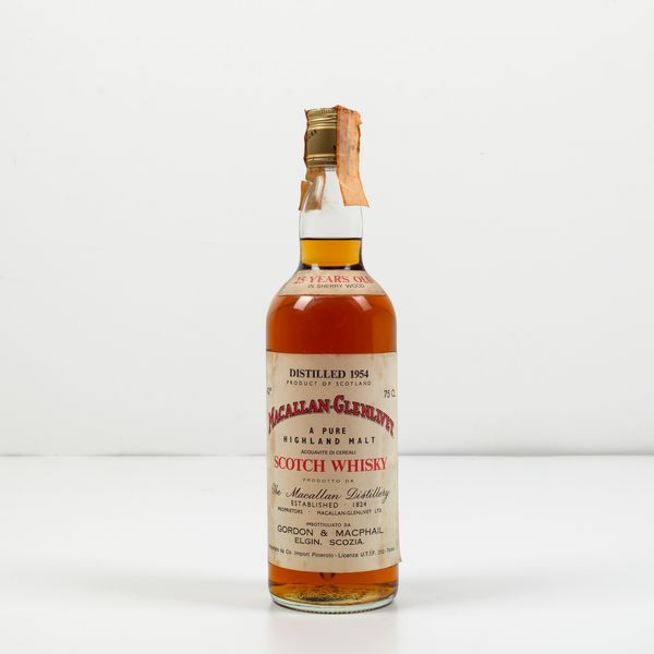 Macallan - Glenlivet, Gordon & Macphail, Pure Highland Malt Scotch Whisky 25 years old  - Asta Spirito del tempo  - Associazione Nazionale - Case d'Asta italiane