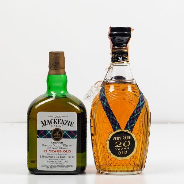 Mackenzie, De Luxe Liqueur Blended Scotch Whisky 12 years old<BR>Mackenzie, Blended Scotch Whisky Very Rare 20 years old  - Asta Spirito del tempo  - Associazione Nazionale - Case d'Asta italiane