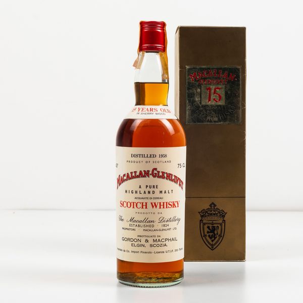 Macallan - Glenlivet, Scotch Whisky 15 years old  - Asta Spirito del tempo  - Associazione Nazionale - Case d'Asta italiane