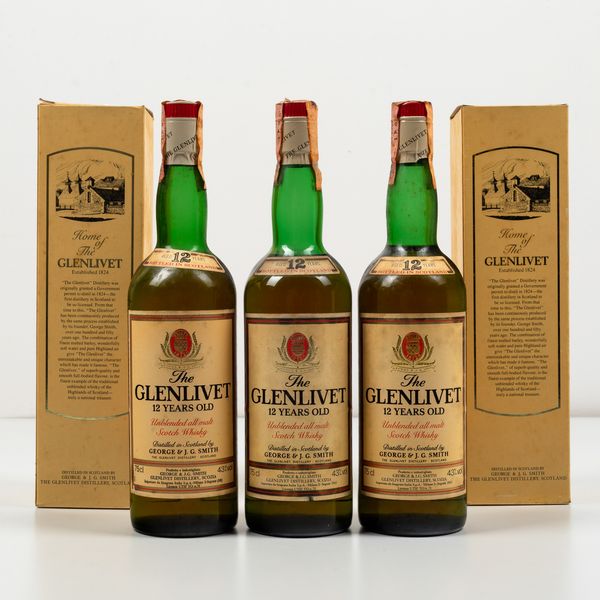 The Glenlivet, Unblended All Malt Scotch Whisky 12 years old  - Asta Spirito del tempo  - Associazione Nazionale - Case d'Asta italiane