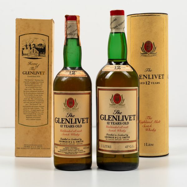 The Glenlivet, Unblended All Malt Scotch Whisky 12 years old  - Asta Spirito del tempo  - Associazione Nazionale - Case d'Asta italiane