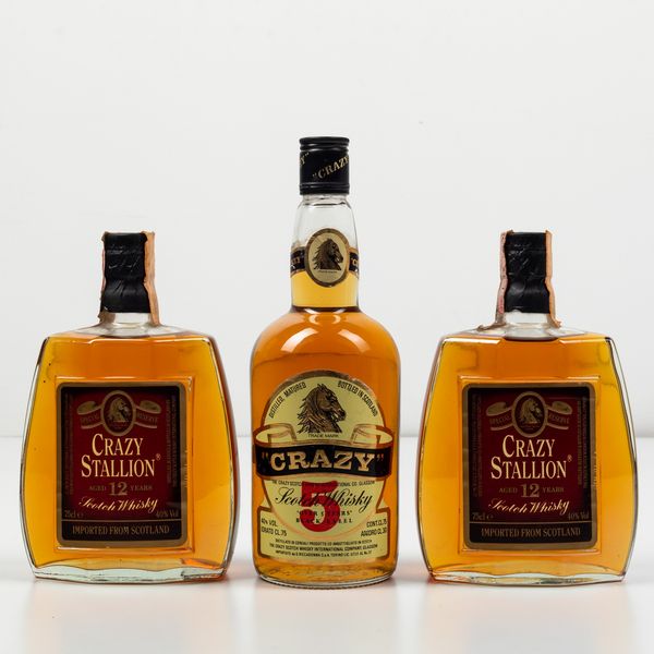 Crazy Stallion, Scotch Whisky 12 years old<BR>Crazy, Scotch Whisky 5 years old  - Asta Spirito del tempo  - Associazione Nazionale - Case d'Asta italiane