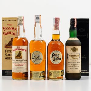 Matthew Gloag & Son, The Famous Grouse Finest Scotch Whisky<BR>Long John, Blended Scotch Whisky Special Reserve<BR>Twelve Stone Flagons Ltd, Usquaebach Reserve Blanded Scotch Whisky  - Asta Spirito del tempo  - Associazione Nazionale - Case d'Asta italiane