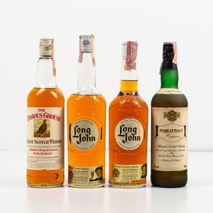 Matthew Gloag & Son, The Famous Grouse Finest Scotch Whisky<BR>Long John, Blended Scotch Whisky Special Reserve<BR>Twelve Stone Flagons Ltd, Usquaebach Reserve Blanded Scotch Whisky  - Asta Spirito del tempo  - Associazione Nazionale - Case d'Asta italiane