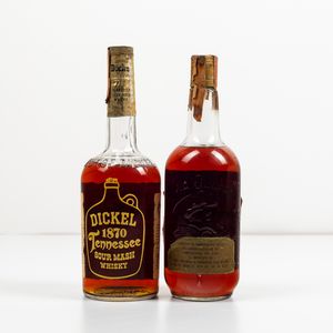 George Dickel, Tennessee Sour Mash Whisky<BR>Old Quaker, Bourbon 4 years old  - Asta Spirito del tempo  - Associazione Nazionale - Case d'Asta italiane