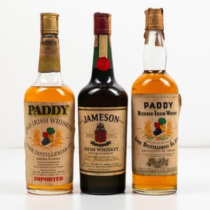 Jameson, Irish Whiskey<BR>Paddy, Old Irish Whiskey<BR>Paddy, Blended Irish Whiskey  - Asta Spirito del tempo  - Associazione Nazionale - Case d'Asta italiane