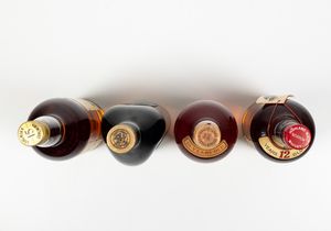 Longmorn, Pure Highland Malt Scotch Whisky 15 years old<BR>Glenfiddich, Pure Malt Scotch Whisky Special Old Reserve<BR>Glenmorangie, Single Highland Malt Scotch Whisky 10 years old<BR>Inchgower, Highland Malt Scotch Whisky 12 years old  - Asta Spirito del tempo  - Associazione Nazionale - Case d'Asta italiane