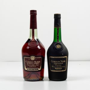 Martell, Cognac Napoleon Cordon Noir<BR>Martell, Cognac Cordon Rubis Reserve  - Asta Spirito del tempo  - Associazione Nazionale - Case d'Asta italiane