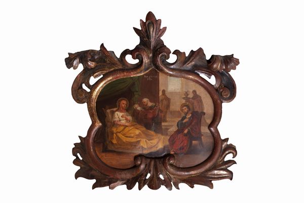 Pittore popolare, secolo XVIII : Nascita di Maria  - Asta Incanti d'Arte - Associazione Nazionale - Case d'Asta italiane