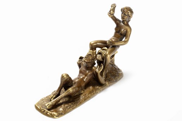 Scultura in bronzo raffigurante scena erotica, probabilmente Francia, fine secolo XIX - inizi secolo XX  - Asta Incanti d'Arte - Associazione Nazionale - Case d'Asta italiane