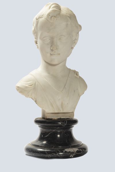 Busto di giovanetto in marmo bianco di Carrara, secolo XIX  - Asta Incanti d'Arte - Associazione Nazionale - Case d'Asta italiane