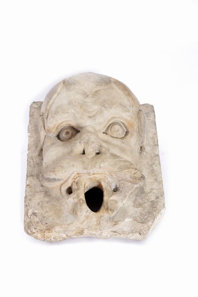 Mascherone per fontana in marmo, secoli XVII - XVIII  - Asta Incanti d'Arte - Associazione Nazionale - Case d'Asta italiane