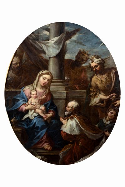 Scuola napoletana, secolo XVII : Adorazione dei Magi  - Asta Incanti d'Arte - Associazione Nazionale - Case d'Asta italiane